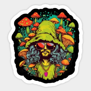 Funky Man Magic Mushroom Sticker